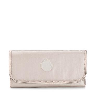 Portfele Kipling Money Land Metallic Snap Wallet Beżowe | PL 1038MQ